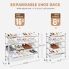 image:imageSTORAGE MANIAC Expandable Shoe Rack 16 Pairs Stackable Small Shoe Rack Metal Adjustable Shoes Organizer for Closet Entryway Hallway Garage Front Door Shoes Shelves Black 4 TierWhite