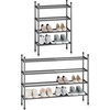 image:imageSTORAGE MANIAC Expandable Shoe Rack 16 Pairs Stackable Small Shoe Rack Metal Adjustable Shoes Organizer for Closet Entryway Hallway Garage Front Door Shoes Shelves Black 4 TierBlack