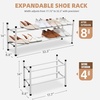 image:imageSTORAGE MANIAC Expandable Shoe Rack 16 Pairs Stackable Small Shoe Rack Metal Adjustable Shoes Organizer for Closet Entryway Hallway Garage Front Door Shoes Shelves Black 4 TierWhite