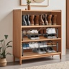 image:imageSTORAGE MANIAC Expandable Shoe Rack 16 Pairs Stackable Small Shoe Rack Metal Adjustable Shoes Organizer for Closet Entryway Hallway Garage Front Door Shoes Shelves Black 4 TierBlack