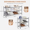 image:imageSTORAGE MANIAC Expandable Shoe Rack 16 Pairs Stackable Small Shoe Rack Metal Adjustable Shoes Organizer for Closet Entryway Hallway Garage Front Door Shoes Shelves Black 4 TierBlack