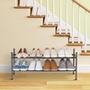 image:imageSTORAGE MANIAC Expandable Shoe Rack 16 Pairs Stackable Small Shoe Rack Metal Adjustable Shoes Organizer for Closet Entryway Hallway Garage Front Door Shoes Shelves Black 4 TierBlack