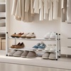 image:imageSTORAGE MANIAC Expandable Shoe Rack 16 Pairs Stackable Small Shoe Rack Metal Adjustable Shoes Organizer for Closet Entryway Hallway Garage Front Door Shoes Shelves Black 4 TierWhite