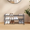 image:imageSTORAGE MANIAC Expandable Shoe Rack 16 Pairs Stackable Small Shoe Rack Metal Adjustable Shoes Organizer for Closet Entryway Hallway Garage Front Door Shoes Shelves Black 4 TierBlack