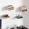 image:imageSTORAGE MANIAC Floating Book Shelves for Wall Mounted Invisible Floating Bookshelves HeavyDuty Steel Hidden Bookshelf Hanging Bookshelves for Bedroom Living Room Office White 4PackWhite