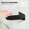 image:imageSTORAGE MANIAC Floating Book Shelves for Wall Mounted Invisible Floating Bookshelves HeavyDuty Steel Hidden Bookshelf Hanging Bookshelves for Bedroom Living Room Office White 4PackBlack