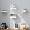 image:imageSTORAGE MANIAC Floating Book Shelves for Wall Mounted Invisible Floating Bookshelves HeavyDuty Steel Hidden Bookshelf Hanging Bookshelves for Bedroom Living Room Office White 4PackWhite