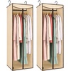 image:imageSTORAGE MANIAC Garment Bags for Hanging Clothes 57Inch Beige 2PackBeige