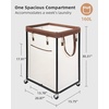 image:imageSTORAGE MANIAC Large Laundry Basket with Wheels 160L Rolling Laundry Hamper Laundry Cart with Metal Frame and Removable Bag Clothes Hamper for Bedroom Bathroom Dorm Room Laundry Room BeigeBeige