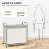 image:imageSTORAGE MANIAC Laundry Hamper 3 Section with Lid Rolling Laundry BasketBeige