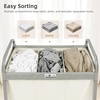 image:imageSTORAGE MANIAC Laundry Hamper 3 Section with Lid Rolling Laundry BasketBeige
