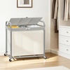 image:imageSTORAGE MANIAC Laundry Hamper 3 Section with Lid Rolling Laundry BasketBeige