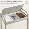 image:imageSTORAGE MANIAC Laundry Hamper 3 Section with Lid Rolling Laundry BasketBeige