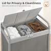 image:imageSTORAGE MANIAC Laundry Hamper 3 Section with Lid Rolling Laundry BasketGray