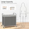 image:imageSTORAGE MANIAC Laundry Hamper 3 Section with Lid Rolling Laundry BasketGray