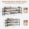 image:imageSTORAGE MANIAC Long Expandable Shoe Rack 18 Pairs Metal Wide Stackable Shoe Rack Adjustable Shoes Shelf Freestanding Shoes Organizer for Closet Entryway Hallway Garage Front Door 3 TiersBlack