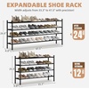 image:imageSTORAGE MANIAC Long Expandable Shoe Rack 18 Pairs Metal Wide Stackable Shoe Rack Adjustable Shoes Shelf Freestanding Shoes Organizer for Closet Entryway Hallway Garage Front Door 3 TiersBlack