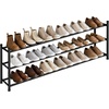image:imageSTORAGE MANIAC Long Expandable Shoe Rack 18 Pairs Metal Wide Stackable Shoe Rack Adjustable Shoes Shelf Freestanding Shoes Organizer for Closet Entryway Hallway Garage Front Door 3 TiersBlack