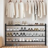image:imageSTORAGE MANIAC Long Expandable Shoe Rack 18 Pairs Metal Wide Stackable Shoe Rack Adjustable Shoes Shelf Freestanding Shoes Organizer for Closet Entryway Hallway Garage Front Door 3 TiersBlack