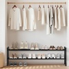 image:imageSTORAGE MANIAC Long Expandable Shoe Rack 18 Pairs Metal Wide Stackable Shoe Rack Adjustable Shoes Shelf Freestanding Shoes Organizer for Closet Entryway Hallway Garage Front Door 3 TiersBlack