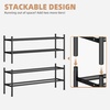image:imageSTORAGE MANIAC Long Expandable Shoe Rack 18 Pairs Metal Wide Stackable Shoe Rack Adjustable Shoes Shelf Freestanding Shoes Organizer for Closet Entryway Hallway Garage Front Door 3 TiersBlack
