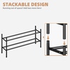 image:imageSTORAGE MANIAC Long Expandable Shoe Rack 18 Pairs Metal Wide Stackable Shoe Rack Adjustable Shoes Shelf Freestanding Shoes Organizer for Closet Entryway Hallway Garage Front Door 3 TiersBlack