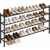 image:imageSTORAGE MANIAC Long Expandable Shoe Rack 18 Pairs Metal Wide Stackable Shoe Rack Adjustable Shoes Shelf Freestanding Shoes Organizer for Closet Entryway Hallway Garage Front Door 3 TiersBlack