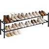 image:imageSTORAGE MANIAC Long Expandable Shoe Rack 18 Pairs Metal Wide Stackable Shoe Rack Adjustable Shoes Shelf Freestanding Shoes Organizer for Closet Entryway Hallway Garage Front Door 3 TiersBlack