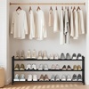 image:imageSTORAGE MANIAC Long Expandable Shoe Rack 18 Pairs Metal Wide Stackable Shoe Rack Adjustable Shoes Shelf Freestanding Shoes Organizer for Closet Entryway Hallway Garage Front Door 3 TiersBlack