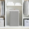 image:imageSTORAGE MANIAC Metal Frame Laundry Hamper with Lid 237 Gal Tall Laundry Baskets with Removeable Bag Large Clothes Hamper with PU Tag Laundry Bin for Dorm Collage Bathroom Bedroom GrayGray