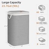 image:imageSTORAGE MANIAC Metal Frame Laundry Hamper with Lid 237 Gal Tall Laundry Baskets with Removeable Bag Large Clothes Hamper with PU Tag Laundry Bin for Dorm Collage Bathroom Bedroom GrayGray