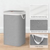 image:imageSTORAGE MANIAC Metal Frame Laundry Hamper with Lid 237 Gal Tall Laundry Baskets with Removeable Bag Large Clothes Hamper with PU Tag Laundry Bin for Dorm Collage Bathroom Bedroom GrayGray