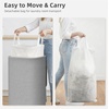 image:imageSTORAGE MANIAC Metal Frame Laundry Hamper with Lid 237 Gal Tall Laundry Baskets with Removeable Bag Large Clothes Hamper with PU Tag Laundry Bin for Dorm Collage Bathroom Bedroom GrayGray