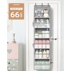 image:imageSTORAGE MANIAC Over the Door Organizer 6Shelf Closet Hanging Storage with 14 Mesh Pockets 66lbs Capacity Clear Deep Pockets Behind Door Storage for Nursery Bathroom Bedroom 1 Pack BlackGrey