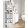 image:imageSTORAGE MANIAC Over the Door Organizer 6Shelf Closet Hanging Storage with 14 Mesh Pockets 66lbs Capacity Clear Deep Pockets Behind Door Storage for Nursery Bathroom Bedroom 1 Pack BlackGrey