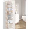 image:imageSTORAGE MANIAC Over the Door Organizer 6Shelf Closet Hanging Storage with 14 Mesh Pockets 66lbs Capacity Clear Deep Pockets Behind Door Storage for Nursery Bathroom Bedroom 1 Pack BlackOat Beige