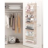 image:imageSTORAGE MANIAC Over the Door Organizer 6Shelf Closet Hanging Storage with 14 Mesh Pockets 66lbs Capacity Clear Deep Pockets Behind Door Storage for Nursery Bathroom Bedroom 1 Pack BlackOat Beige
