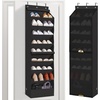 image:imageSTORAGE MANIAC Over the Door Shoe Organizer with Curtain Dustproof HeavyDuty Large Deep Pocket Hanging Shoe Organizer for Closet Dorm amp Narrow Door Storage Shoe Holder Shoe Rack 9Shelf Beige 1 PackBlack