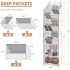 image:imageSTORAGE MANIAC Over the Door Shoe Organizer with Curtain Dustproof HeavyDuty Large Deep Pocket Hanging Shoe Organizer for Closet Dorm amp Narrow Door Storage Shoe Holder Shoe Rack 9Shelf Beige 1 PackBlack