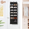 image:imageSTORAGE MANIAC Over the Door Shoe Organizer with Curtain Dustproof HeavyDuty Large Deep Pocket Hanging Shoe Organizer for Closet Dorm amp Narrow Door Storage Shoe Holder Shoe Rack 9Shelf Beige 1 PackBlack