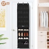 image:imageSTORAGE MANIAC Over the Door Shoe Organizer with Curtain Dustproof HeavyDuty Large Deep Pocket Hanging Shoe Organizer for Closet Dorm amp Narrow Door Storage Shoe Holder Shoe Rack 9Shelf Beige 1 PackBlack