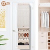 image:imageSTORAGE MANIAC Over the Door Shoe Organizer with Curtain Dustproof HeavyDuty Large Deep Pocket Hanging Shoe Organizer for Closet Dorm amp Narrow Door Storage Shoe Holder Shoe Rack 9Shelf Beige 1 PackBeige