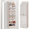 image:imageSTORAGE MANIAC Over the Door Shoe Organizer with Curtain Dustproof HeavyDuty Large Deep Pocket Hanging Shoe Organizer for Closet Dorm amp Narrow Door Storage Shoe Holder Shoe Rack 9Shelf Beige 1 PackBeige