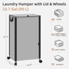 image:imageSTORAGE MANIAC Rolling Laundry Hamper with Lid 237 Gal 90 L Large Tall Laundry Basket with Wheels amp Handles Aesthetic Dirty Clothes Hamper for Small Space Dorm Apartment College BeigeGray