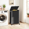 image:imageSTORAGE MANIAC Rolling Laundry Hamper with Lid 237 Gal 90 L Large Tall Laundry Basket with Wheels amp Handles Aesthetic Dirty Clothes Hamper for Small Space Dorm Apartment College BeigeBlack