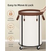 image:imageSTORAGE MANIAC Rolling Laundry Hamper with Wheels 110L Laundry Basket Round Laundry Cart with Metal Frame and Removable Bag Clothes Hamper for Bedroom Bathroom Dorm Room Laundry Room BeigeBeige