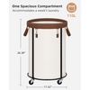 image:imageSTORAGE MANIAC Rolling Laundry Hamper with Wheels 110L Laundry Basket Round Laundry Cart with Metal Frame and Removable Bag Clothes Hamper for Bedroom Bathroom Dorm Room Laundry Room BeigeBeige