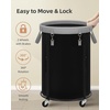 image:imageSTORAGE MANIAC Rolling Laundry Hamper with Wheels 110L Laundry Basket Round Laundry Cart with Metal Frame and Removable Bag Clothes Hamper for Bedroom Bathroom Dorm Room Laundry Room BeigeBlack