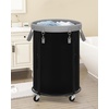 image:imageSTORAGE MANIAC Rolling Laundry Hamper with Wheels 110L Laundry Basket Round Laundry Cart with Metal Frame and Removable Bag Clothes Hamper for Bedroom Bathroom Dorm Room Laundry Room BeigeBlack
