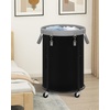 image:imageSTORAGE MANIAC Rolling Laundry Hamper with Wheels 110L Laundry Basket Round Laundry Cart with Metal Frame and Removable Bag Clothes Hamper for Bedroom Bathroom Dorm Room Laundry Room BeigeBlack